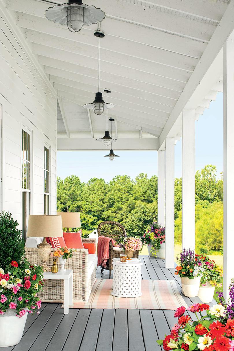 Casa de Campo Porch with Colorful Flowers