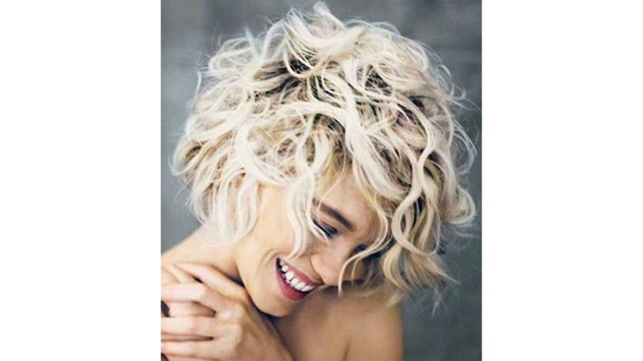 Curly Platinum Hairstyle