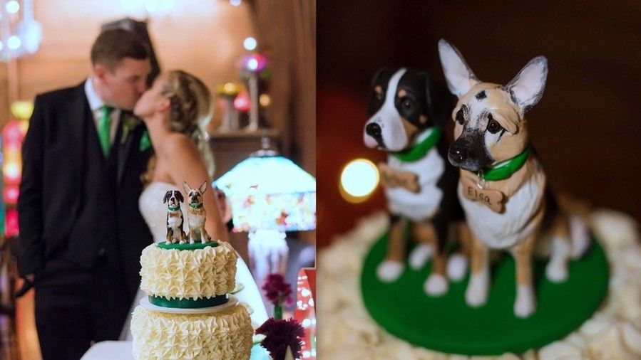 Perros in Weddings cake topper