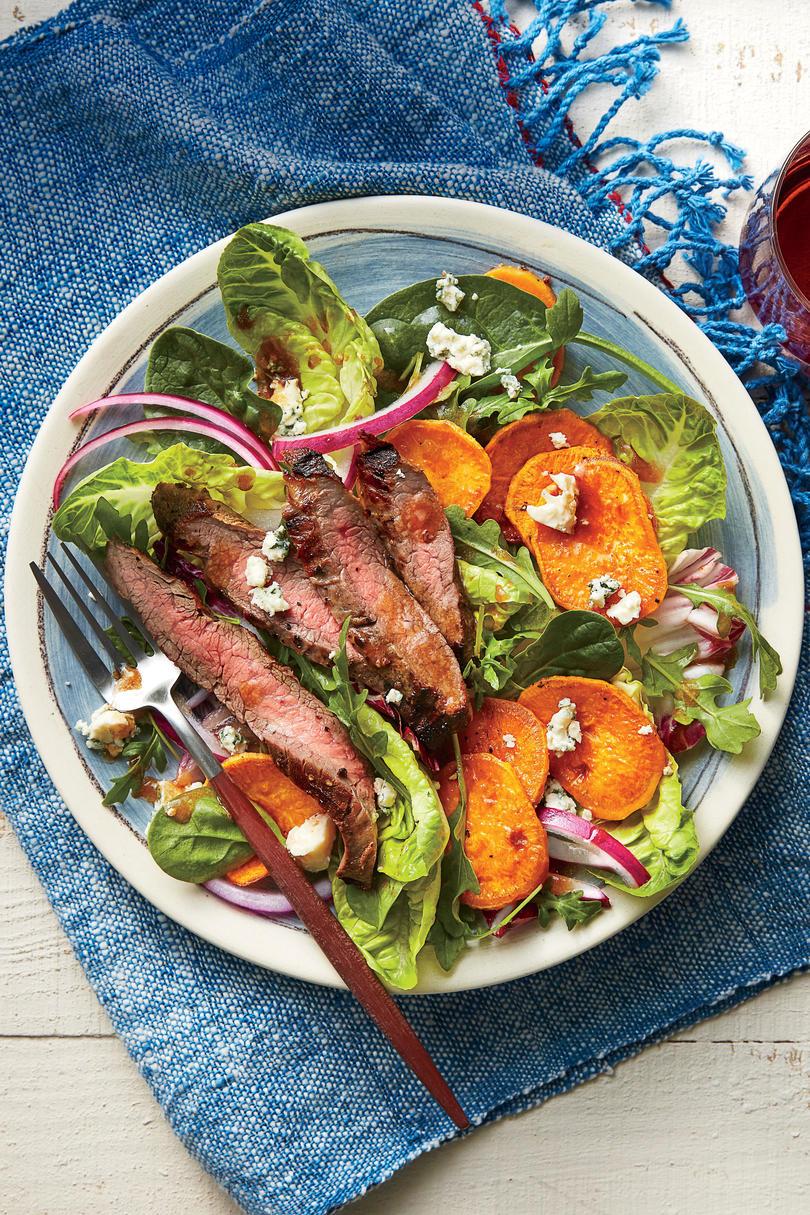 Sencillo Suppers Challenge: Steak, Sweet Potato, and Blue Cheese Salad
