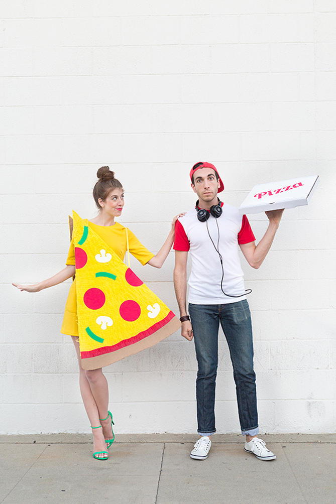 Pizza Slice and Pizza Delivery Boy Halloween Costume