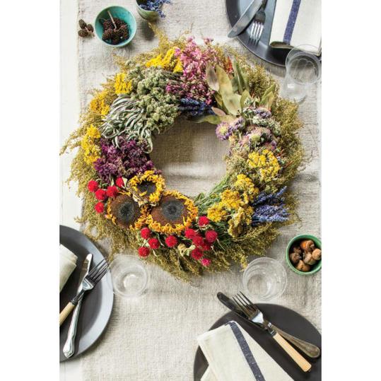 tørret Flower and Herb Wreath 