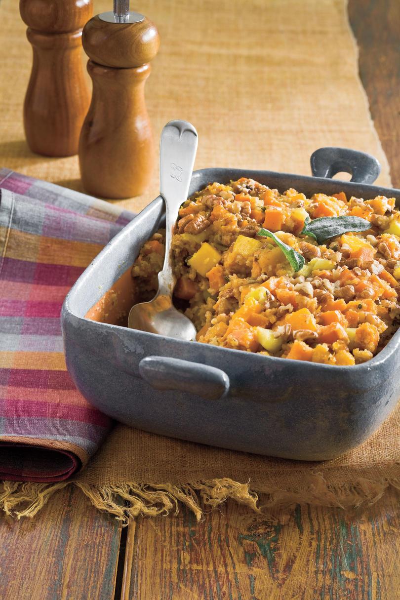 Syd Living Recipe: Cornbread Stuffing with Sweet Potato and Squash