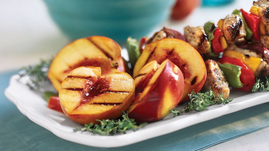 نباتي Grilling Recipes: Grilled Peaches Jezebel 