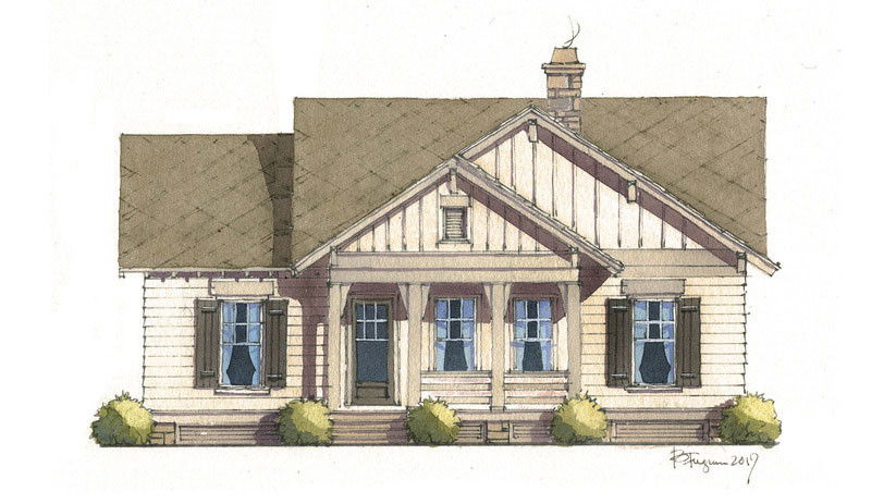 кремък Cottage, Plan #1955