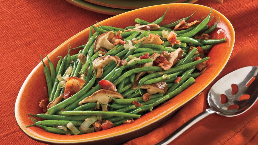 Grøn Beans With Mushrooms and Bacon Recipes