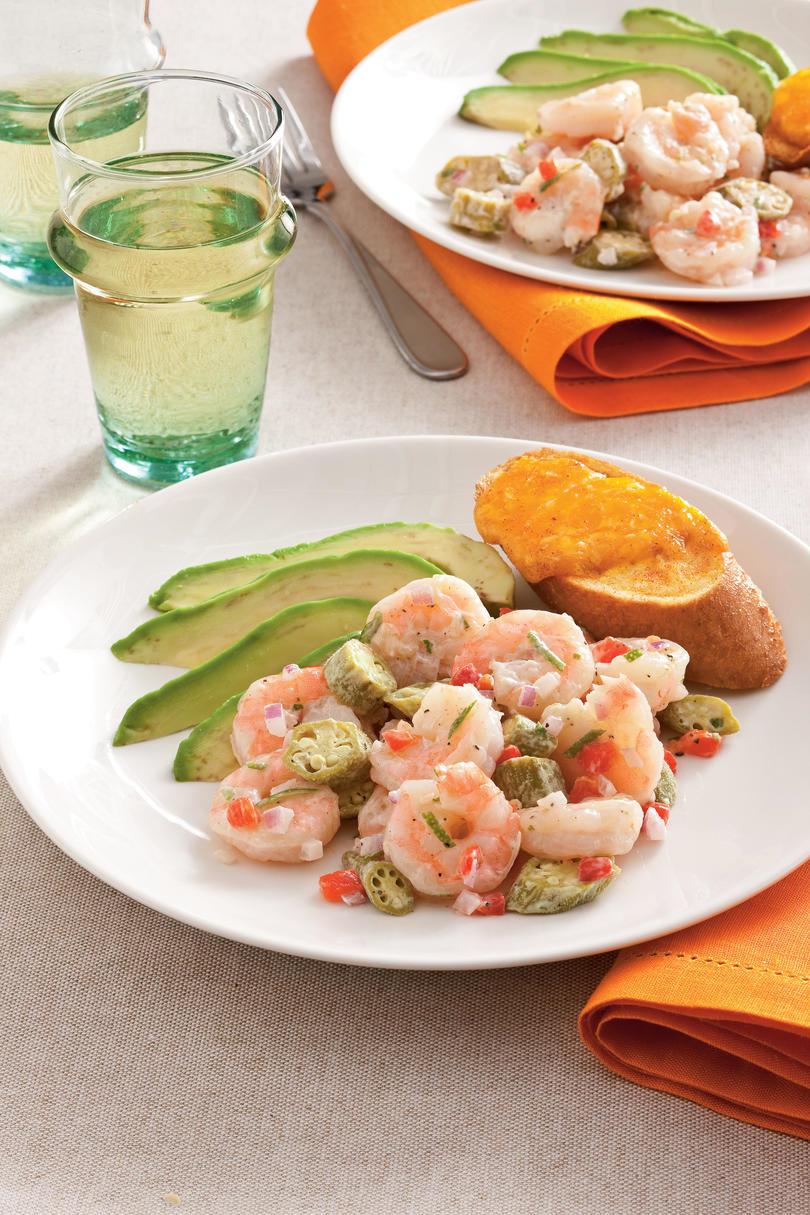 Syltet Okra and Shrimp Salad