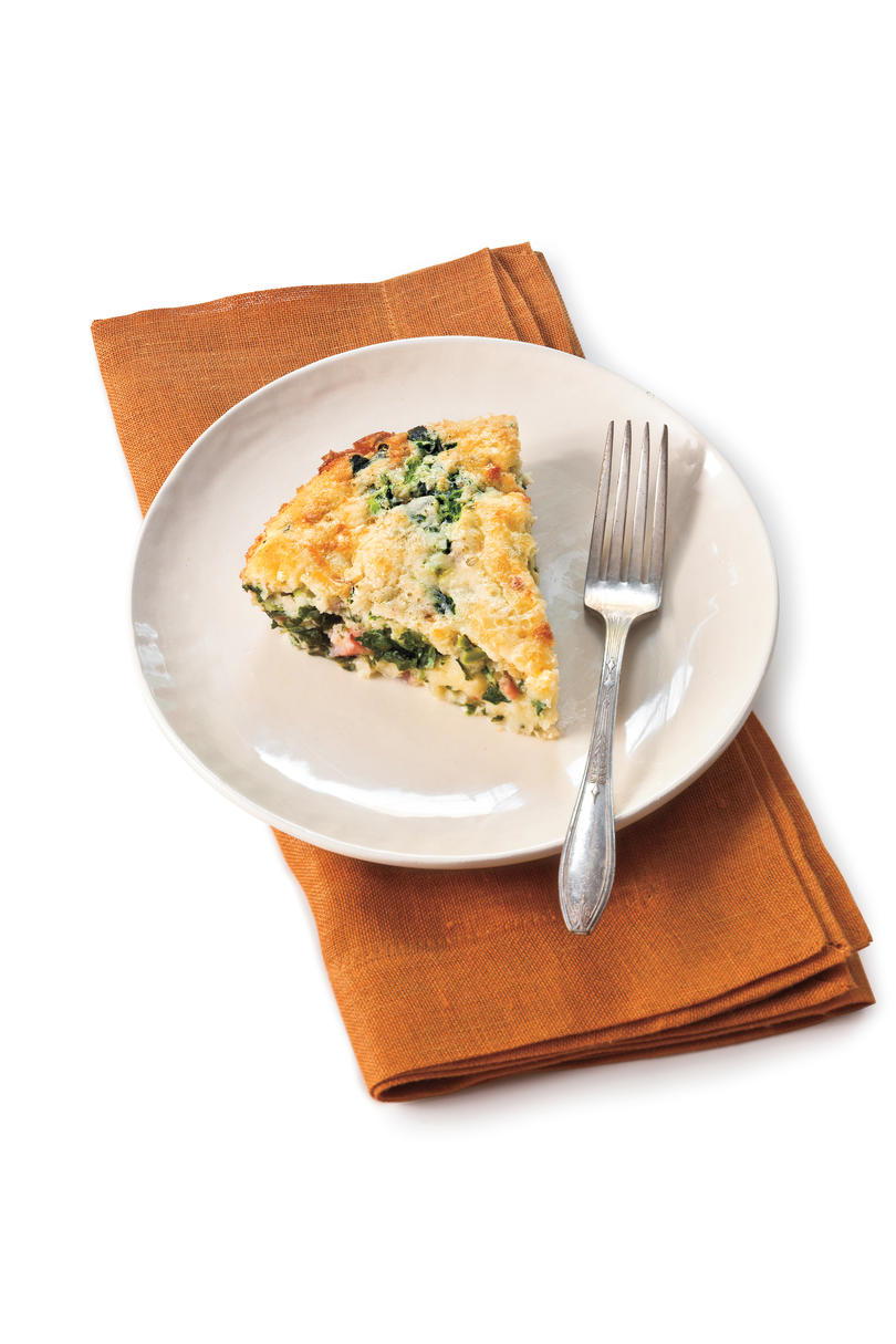 スパイシー Ham-and-Greens Quiche