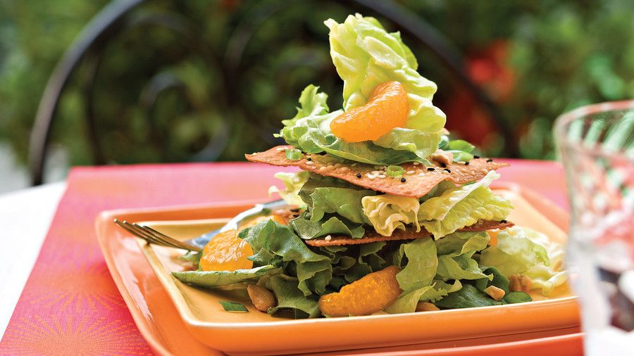 ربيع Salad Recipes: Crispy Sesame Salad Stack
