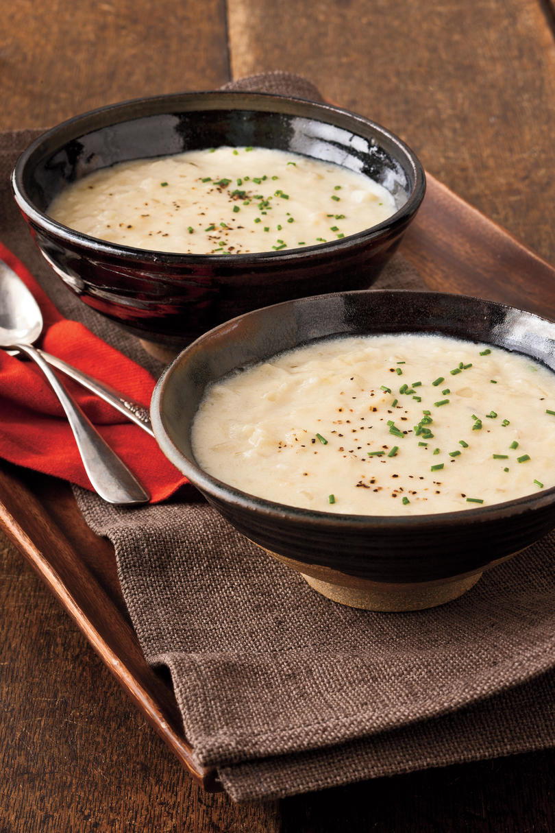 حساء Recipes: Cream of Potato-and-Onion Soup