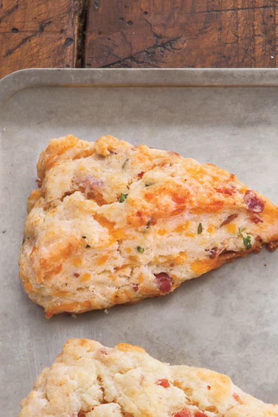 Tocino, Cheddar, and Chive Scones 