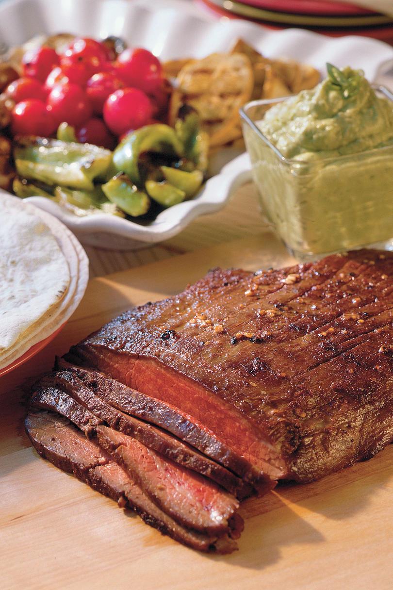 Let Weeknight Grilling Recipes: Grilled Flank Steak With Guacamole Sauce
