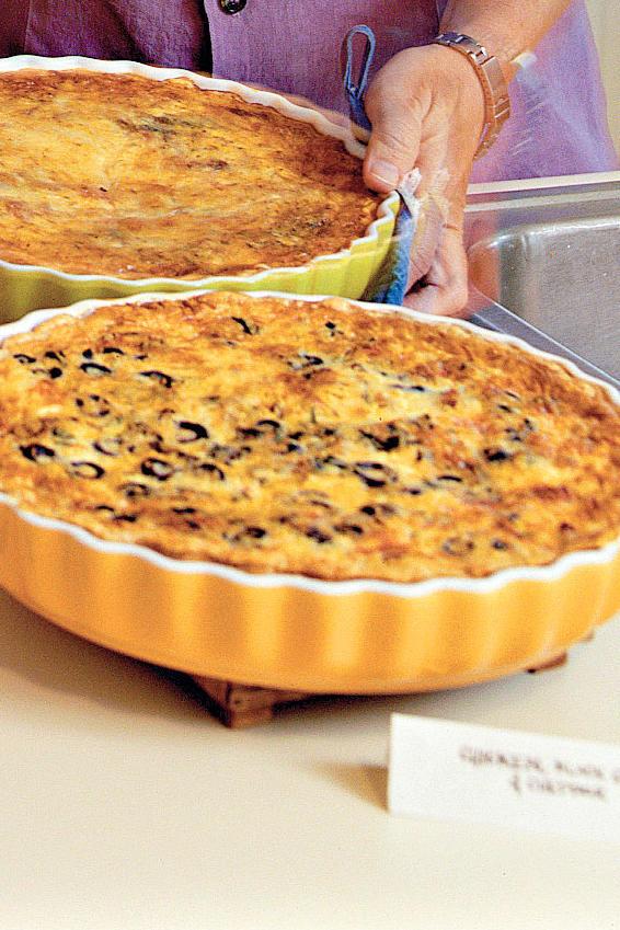 Kylling-Olive-Cheddar Quiche