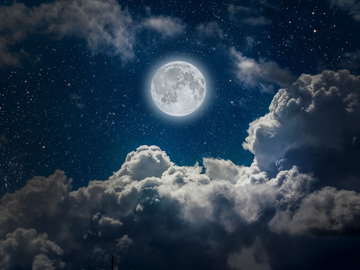 пълен Moon Night Sky