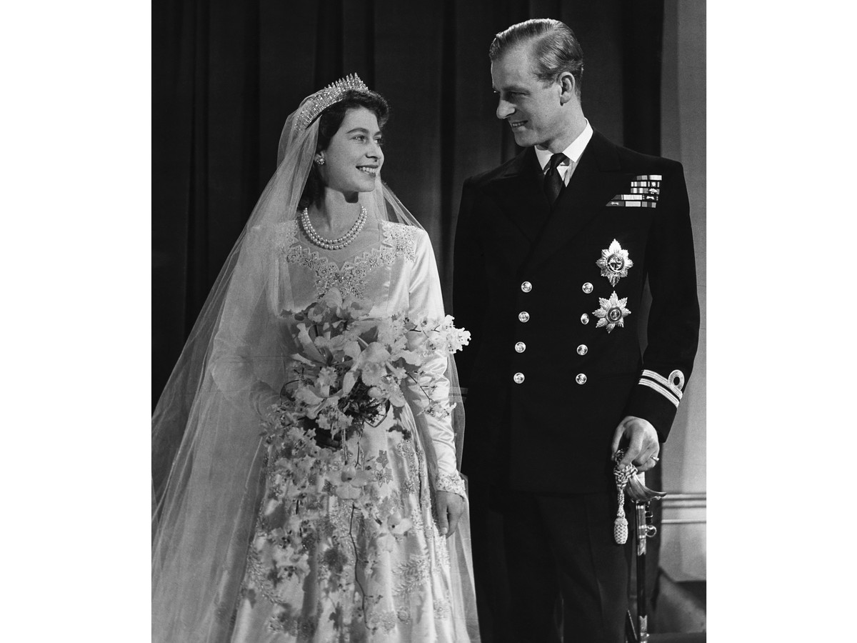 Dronning Elizabeth and Prince Philip on Wedding Day