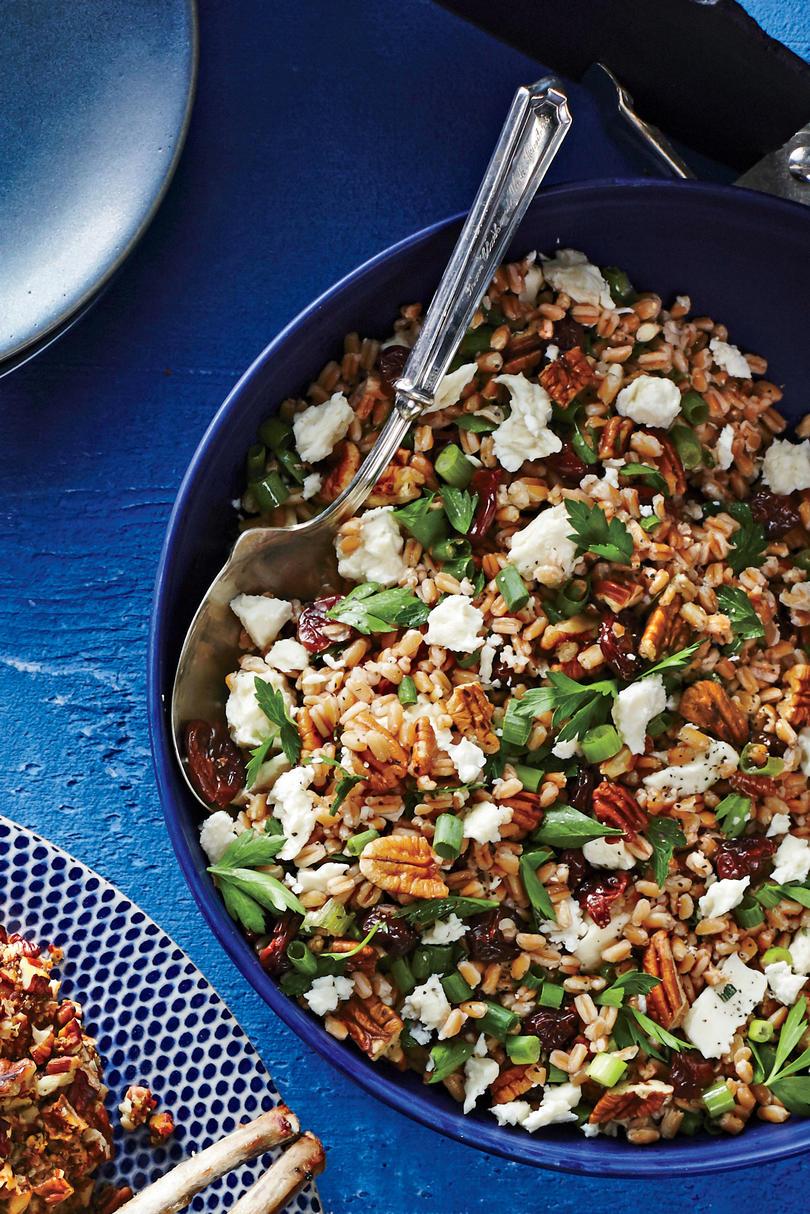 Farro Salad with Toasted Pecans, Feta, and Dried Cherries