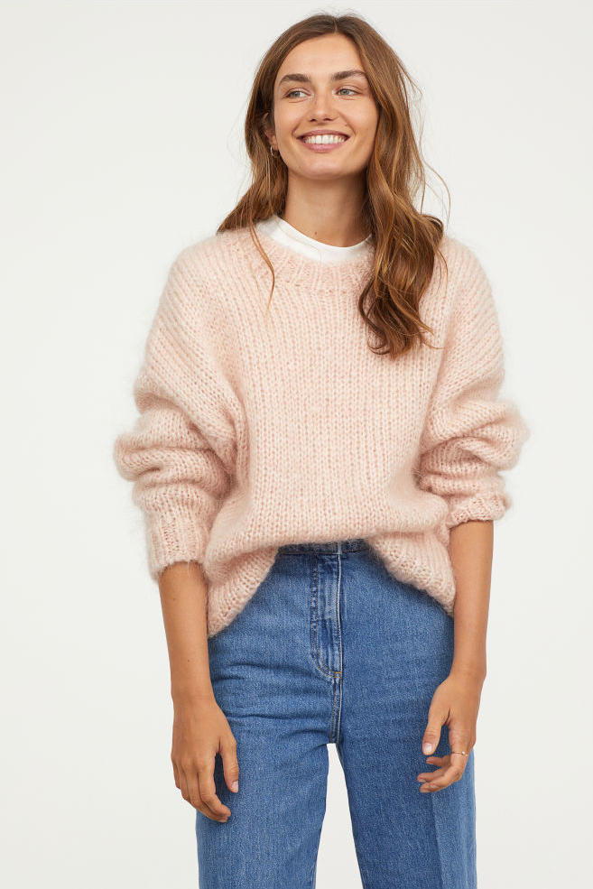 Polvo Pink Knit Mohair-Blend Sweater