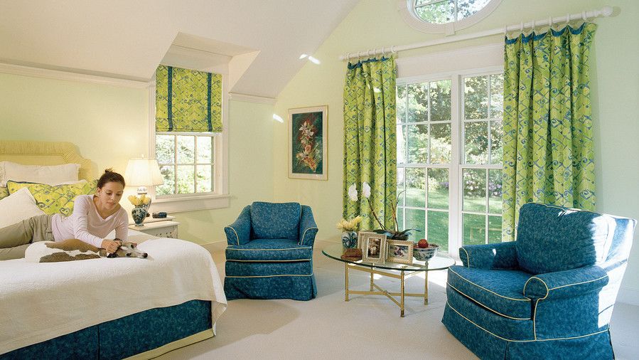 Azul and Green Bedroom
