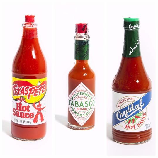 Tabasco, Crystal, and Texas Pete Hot Sauce