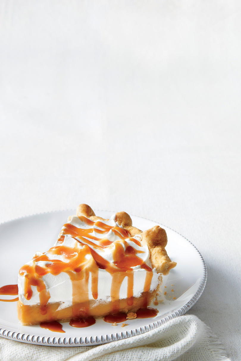 Butterscotch Pie with Whiskey Caramel Sauce