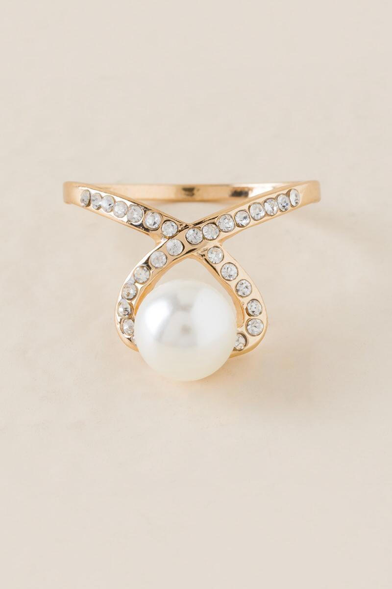 كاثرين Crystal Pearl Ring