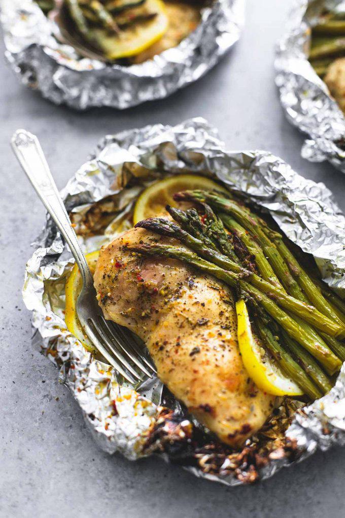 Citron Chicken and Asparagus Foil Packs