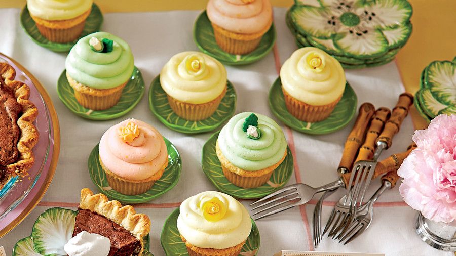лимон Sherbet Cupcakes with Buttercream Frosting