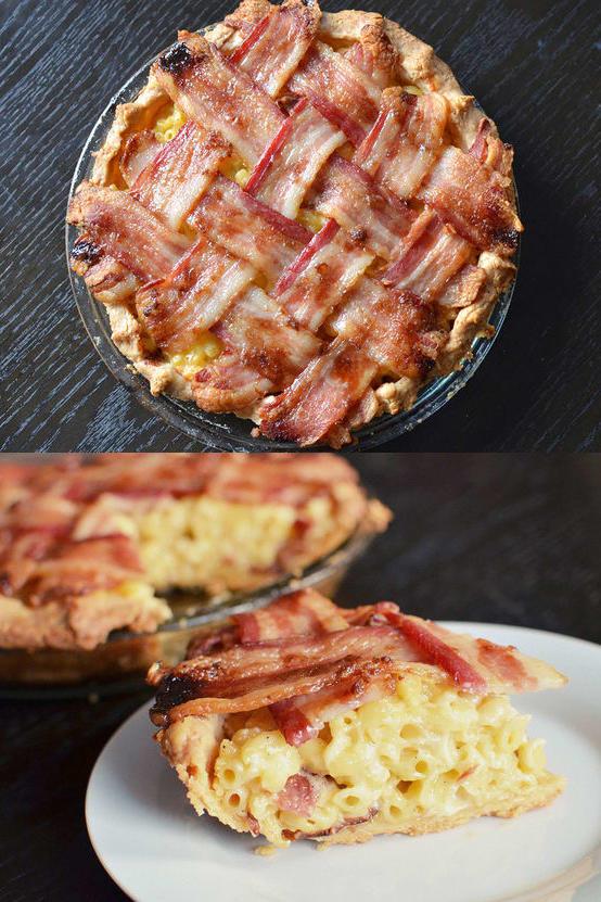 macaroni and Cheese Pie with Bacon Lattice