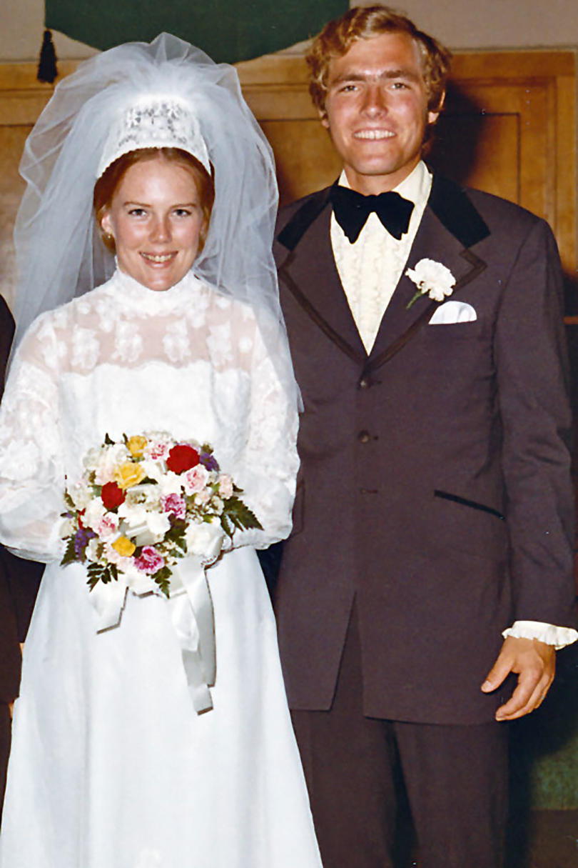 Michael and Susan Kelley with Colorful Bouquet 
