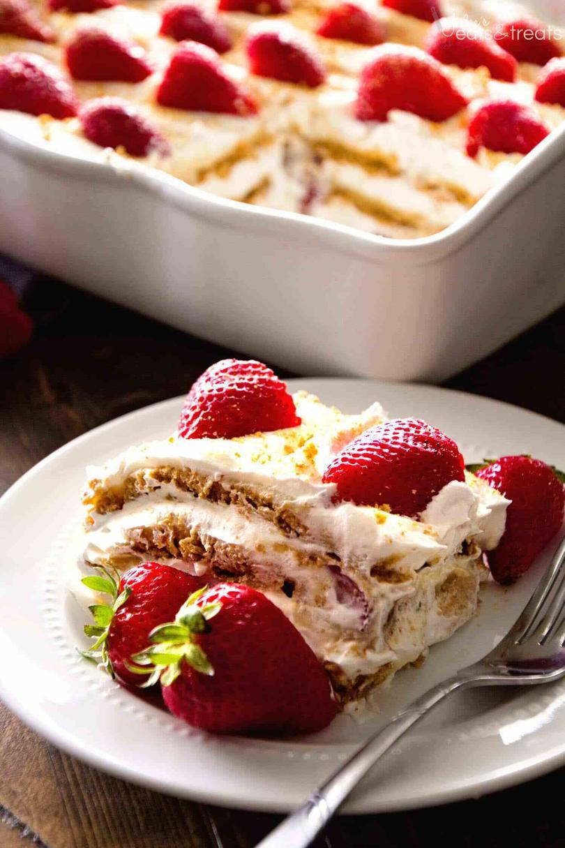 Ingen Bake Strawberry Cheesecake Icebox Cake