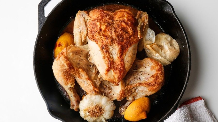 لا فشل Roast Chicken with Lemon and Garlic