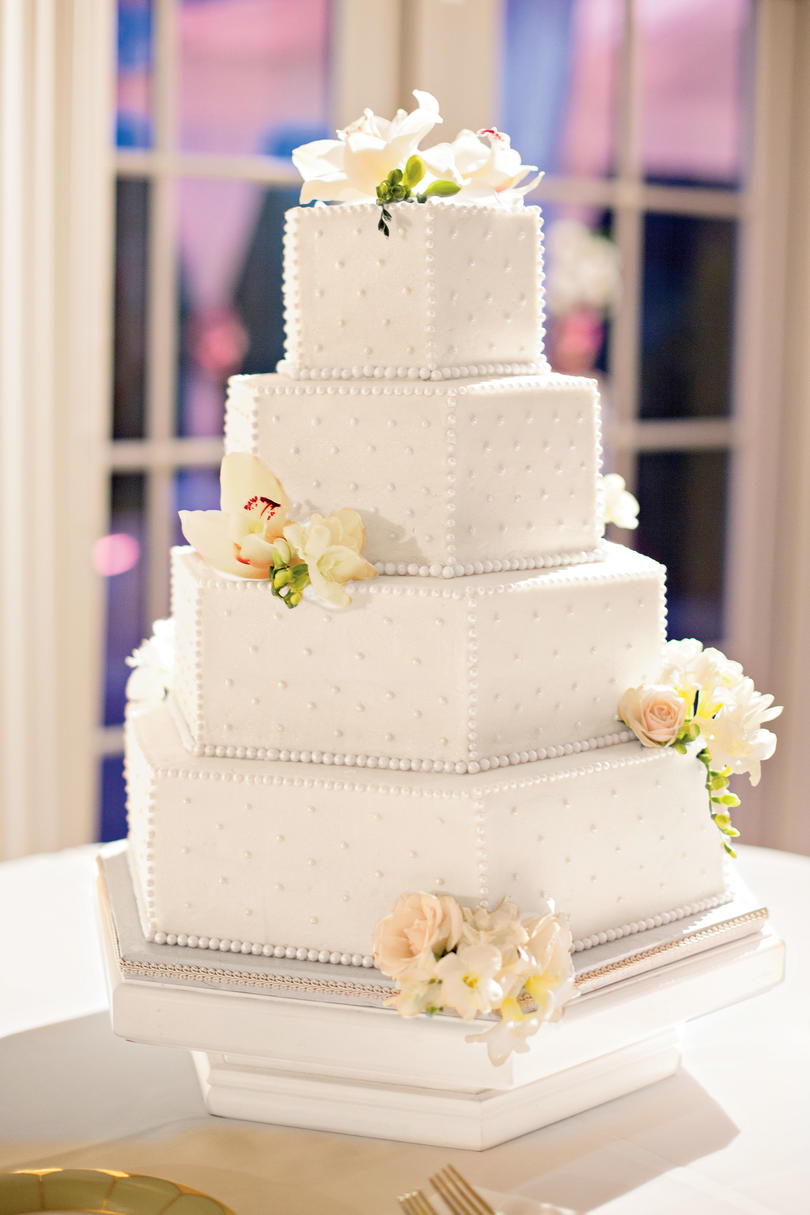 Pearl-Accented Wedding Cake