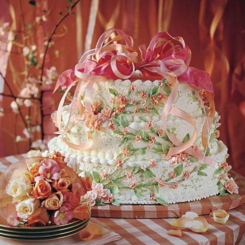Broskev a krém Wedding Cake