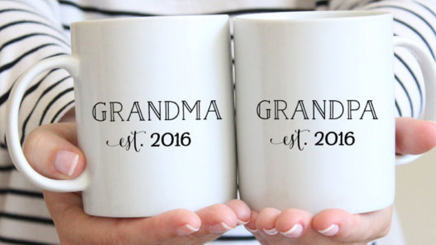 للتخصيص Grandma and Grandpa Ceramic Mug Set