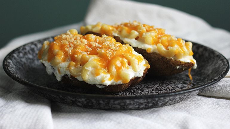 macaroni and Cheese Topped Baked Potato