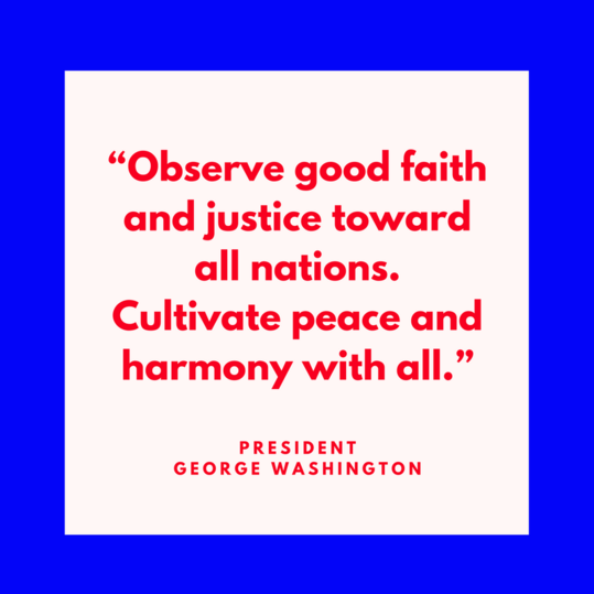 президент George Washington on Peace