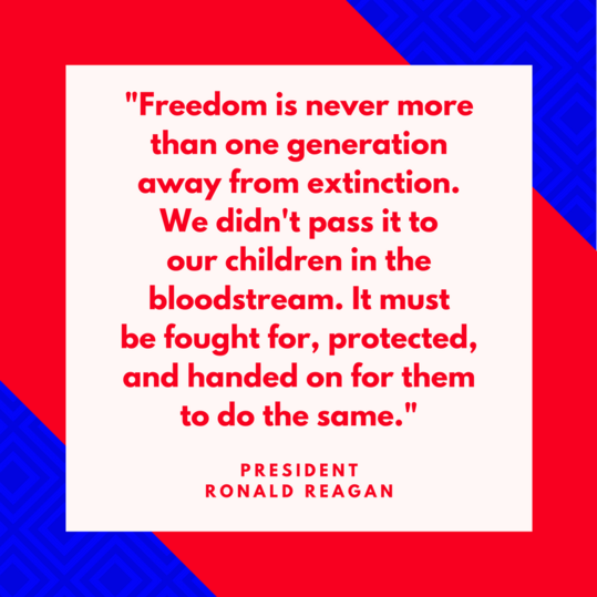 رئيس Ronald Reagan on Fighting for Freedom