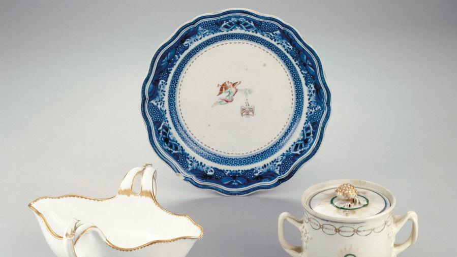 Blanco Plate with Blue Border Presidential China