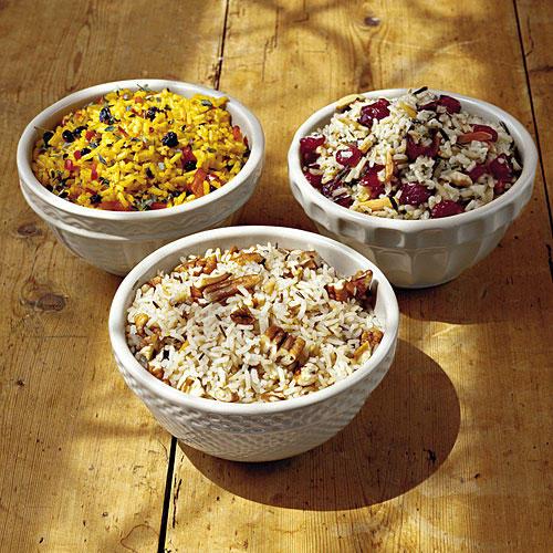 Acción de gracias Dinner Side Dishes: Saffron Rice Pilaf, Cranberry-Almond Wild Rice, Pecan Rice Recipes