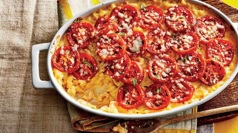 печено Tomato Macaroni and Cheese Recipe