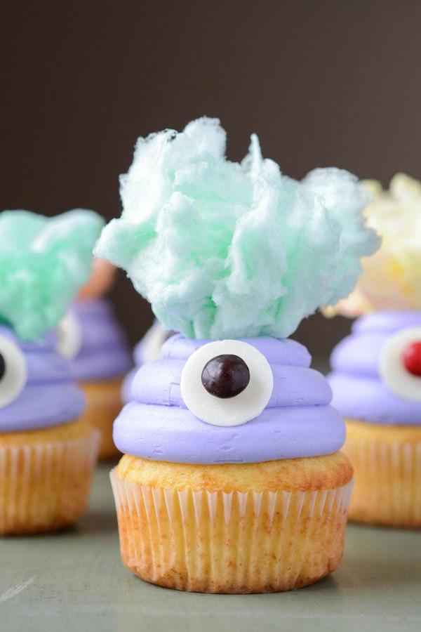 Algodón Candy Monster Cupcakes