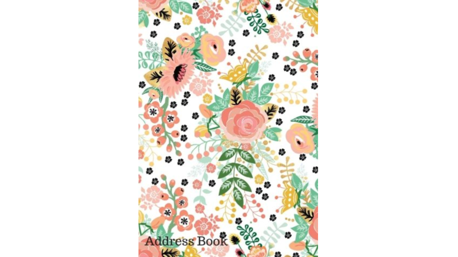 Lyserød Floral Design Address Book 