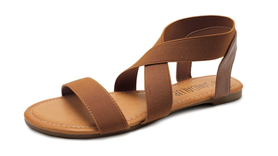 marrón Elastic Strappy Sandals
