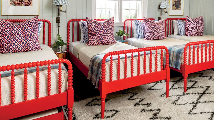 Bunkroom with Red Beds