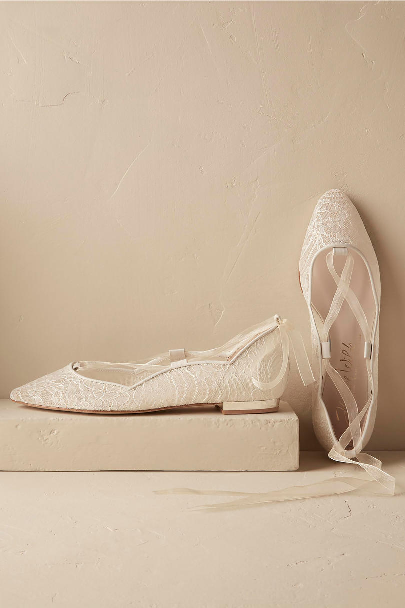 Syd Living Ivory Marielena Lace Flats Wedding Shoes
