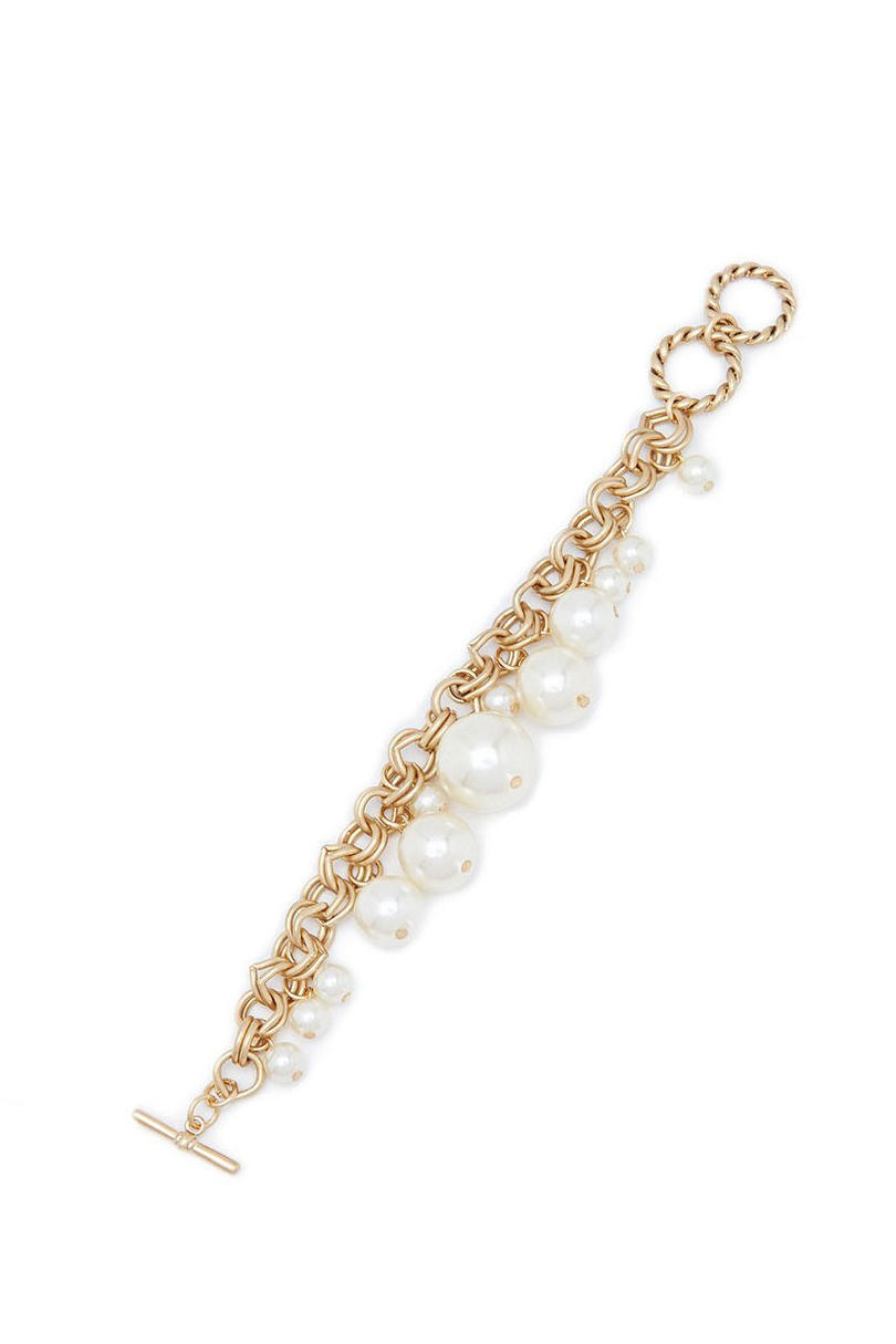 جنوبي Living McGraw Faux-Pearl & Chain Line Bracelet