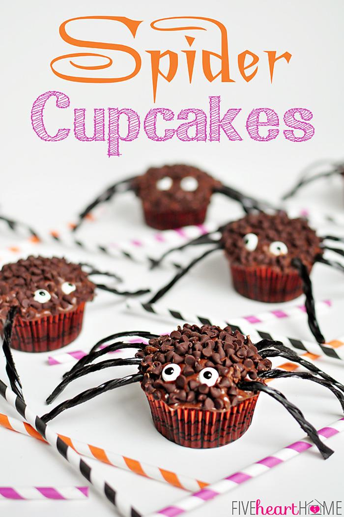 Candy Eye Spider Cupcakes