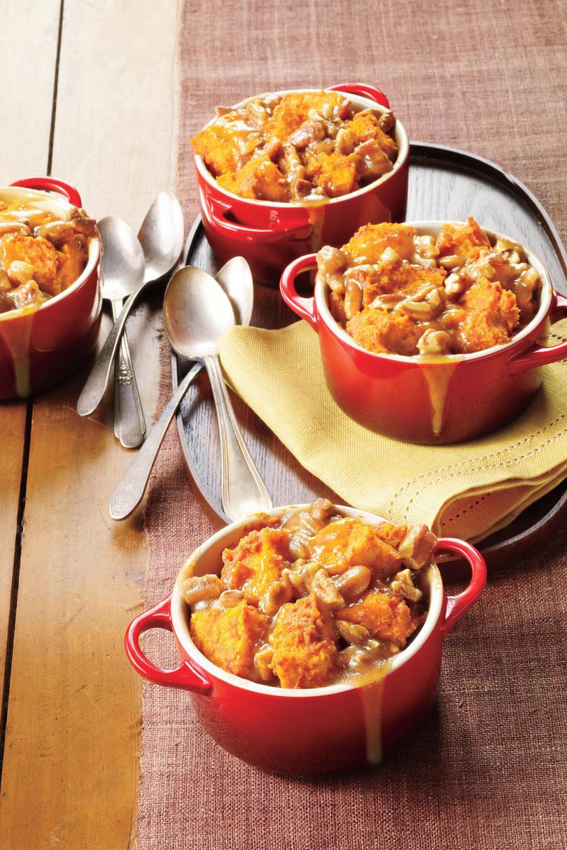Jižní Living Pumpkin Recipes: Caramel-Pecan-Pumpkin Bread Puddings