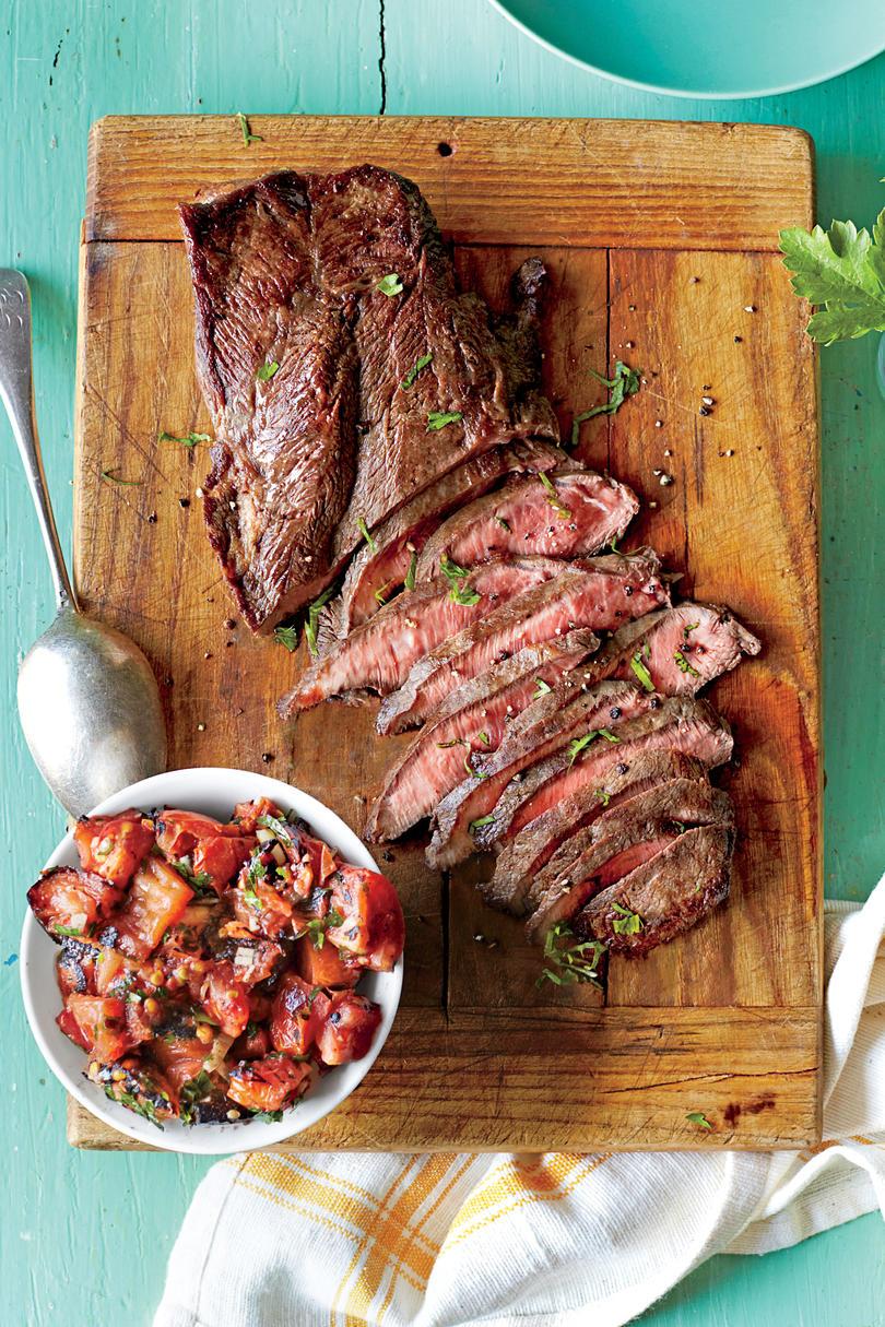 grillet Flat Iron Steak with Charred Tomato Relish