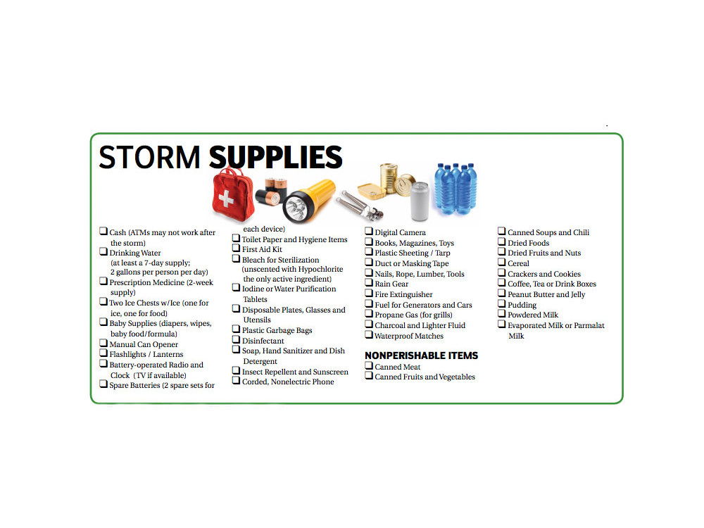 Storm Supplies Checklist